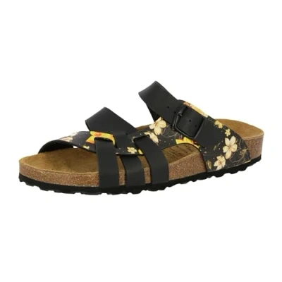 Abbildung von Lico Damen Bioline Flora Hausschuh, Schwarz Gelb, 37 EU