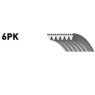 Abbildung von GATES 6PK1395 Keilrippenriemen 1395 6 Polyester, EPDM (Ethylen Propylen Dien Kautschuk) RoadMax Value Line FIAT: Croma II Estate, BRAVO 2, 500L
