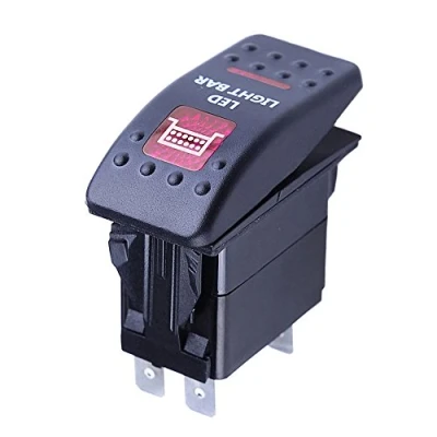 Abbildung von Mintice™ 12V KFZ Rot Licht Beleuchtet Wippenschalter Kippschalter Auto Armaturenbrett Schalter Bar Light