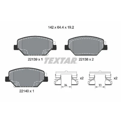 Abbildung von TEXTAR 2213901 Bremsbelagsatz mit akustischer Verschleißwarnung Zubehör OPEL: Insignia B Sports Tourer, Grand Sport