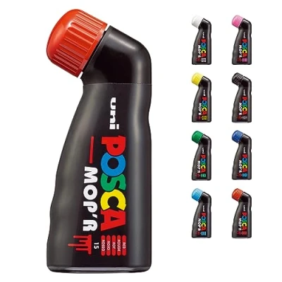 Abbildung von POSCA uni ball 183221 Marker MOP&#039;R PCM 22, runde Stempelspitze 3 19 mm, rot, 1 Stück, ergonomische Form