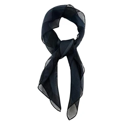 Abbildung von TigerTie Damen Chiffon Nickituch in schwarz pechschwarz mit Bordüre Größe 58 cm x