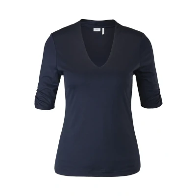 Abbildung von s.Oliver Black Label MIT Vausschnitt Tshirt basic, Damen, Größe: 34, Dark navy