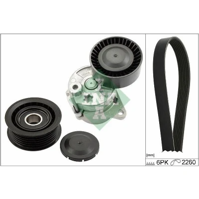Abbildung von INA 529 0450 10 Keilrippenriemensatz Generatorfreilauf prüfen und ggf. erneuern MERCEDES BENZ: CLK Coupe, C Class Saloon, T modell