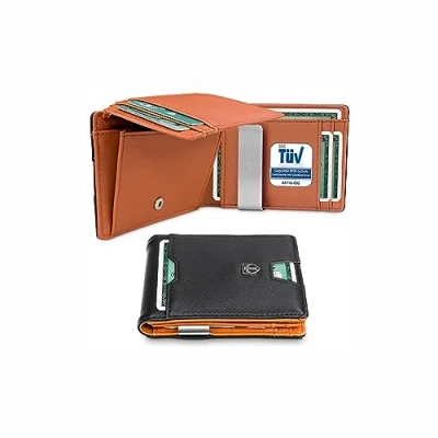 Abbildung von TRAVANDO Geldbörse Herren mit Geldklammer TÜV RFID Zertifiziert Wallet Münzfach 10 Kartenfächer Portmonee Helsinki Geldbeutel Kartenhalter Clip
