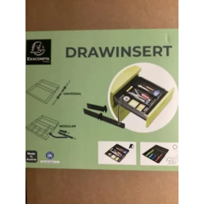 Abbildung von Exacompta 316014D Schubladen Einlage Drawinsert (mit 4 abnehmbaren Flügeln, 100% aus Recycling Kunststoff, für Schubladen) 1 Stück schwarz