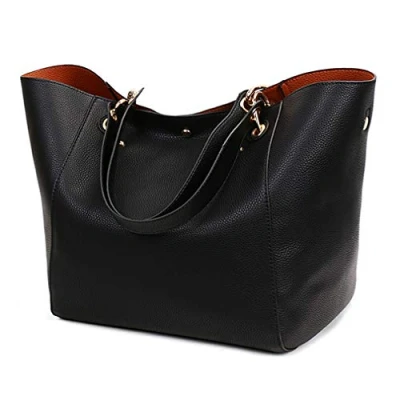 Abbildung von Pahajim Henkeltaschen Desigual Handtasche Damen Ledertasche Shopper Groß Tote Schultertaschen Kunstleder Wasserdichte Tasche Umhängetasche Geschenk Für Frauen(Schwarz)