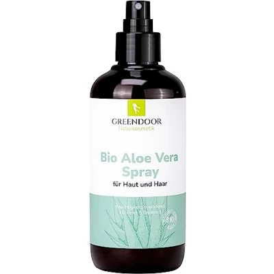 Abbildung von GREENDOOR Aloe Vera Spray 250ml vegan &amp; 99% Bio, Pflege für Haar, Haut Gesicht, rein natürliches After Sun aus echtem Saft, zieht schnell ein, Naturkosmetik alkoholfrei auch bei Sonnenbrand