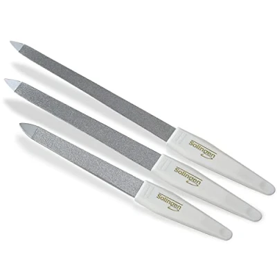 Abbildung von Profi Nagelfeilen Set aus Solingen Maniküre Feilen Made in Germany 2 Seitig Fein/Grob Pediküre Saphirnagelfeilen verschiedenen Größen zur optimalen Nagelpflege für Hände und Füße (3er Set)