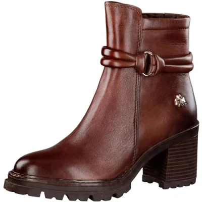 Abbildung von MARCO TOZZI by Guido Maria Kretschmer Damen Stiefeletten mit Absatz aus Leder Blockabsatz, Braun (Chestnut), 41