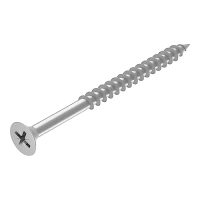 Abbildung von SECCARO Spanplattenschraube 6 x 80 mm, Edelstahl V2A VA A2, Holzschraube mit Teilgewinde, Kreuzschlitz/PZ, 75 Stück
