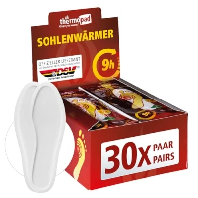 Abbildung von THERMOPAD Sohlenwärmer Gr. L (40 41) DAS ORIGINAL: 30 Paar Wärmepads (Einlegesohle) für 8 Stunden Wärme I Sofort einsatzbereite Fußwärmer Pads Extra warme Wärmesohle Schuhe &amp; Skischuhe
