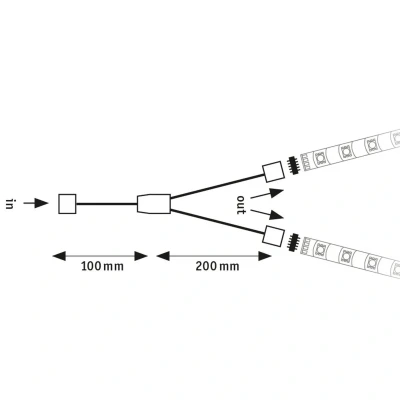Abbildung von Paulmann 79813 Stripe MaxLED Y Splitter 1 zu 2 Verteilung 30 cm max. 144 Watt Lichtband Weiß Lichtstreifen Kunststoff LED Band
