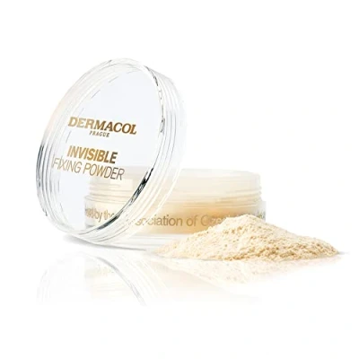 Abbildung von Dermacol Unsichtbarer fixierender Gesichtspuder, berührungsfester, lichtdurchlässiger Puder für fettige Haut &amp; andere Hauttypen, loses Makeup, matter mit Puderquaste, hell, 13,5 g (Light)