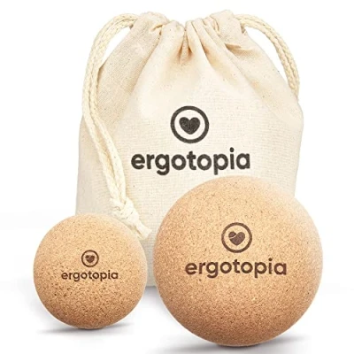 Abbildung von Ergotopia Faszienball aus antibakteriellem &amp; langlebigem Kork, umweltfreundlicher Massageball zur gezielten Selbstmassage von Triggerpunkten Verspannungen