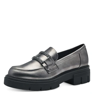 Abbildung von MARCO TOZZI Damen Loafer ohne Absatz Vegan mit Plateau, Silber (Pewter), 38 EU