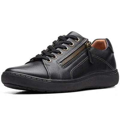 Abbildung von Clarks Damen Nalle Lace Sneaker, Black Leather, 41 EU