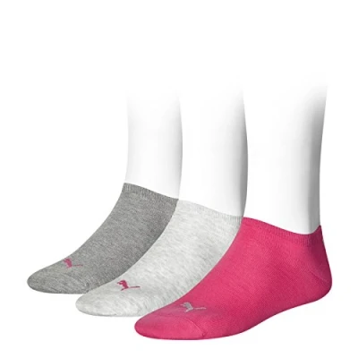 Abbildung von Puma Unisex Sportsocken, 3er Pack, Middle Grey Melange / Pink, 39/42