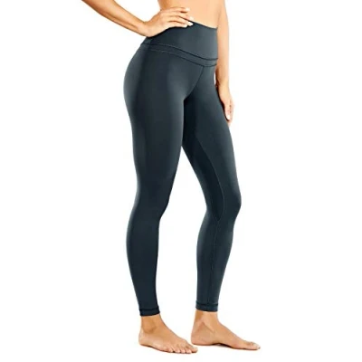 Abbildung von CRZ Yoga Damen Sports Leggings Sporthose mit Hoher Taille Nackte Empfindung 63cm Melanit 38