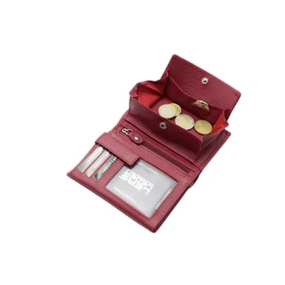 Abbildung von LEAS Wiener Kombibörse mit Geheimfach Echt Leder, Special Edition(Burgandy rot)