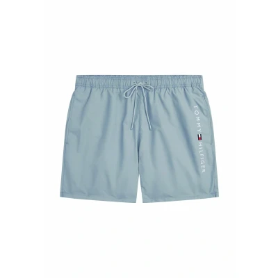 Abbildung von Tommy Hilfiger Original Medium Drawstring Badeshorts, Herren, Größe: Small, Brisk blue