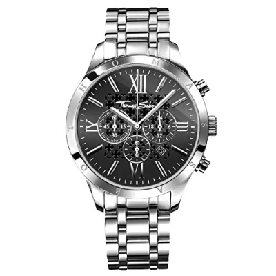 Abbildung von Thomas Sabo Herren Armbanduhr Rebel Urban Chronograph Quarz Edelstahl schwarz WA0264 278 203 43 mm