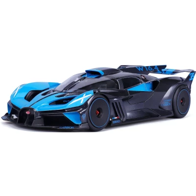 Abbildung von Bburago Bugatti Bolide: Modellauto im Maßstab 1:18, Türen beweglich, blau schwarz (18 11047B)