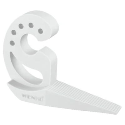 Abbildung von WENKO Multi STOP®, flexibler Türstopper und Fensterstopper mit vielen Funktionen aus hochwertigem Kunststoff, für Türen, Fenster Schubladen als Puffer Klemmschutz, 11,8 x 7,7 2,5 cm, Weiß