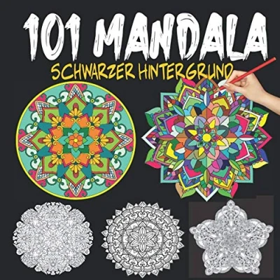 Abbildung von Mandala Schwarzer Hintergrund: Malbuch für Erwachsene 101 mit Schwarzem Hintergrund, Anti Stress ... Schwarzes Mandalabuch, Nacht