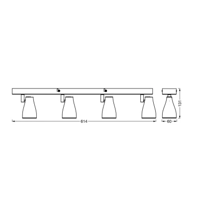 Abbildung von LEDVANCE LED SPOT PEAR Spotlight GU10, schwarz, 4X4,3W, 1400lm, 614mm, warmweiße Lichtfarbe, ausrichtbare Leuchtenköpfe, einfache Montage, Kombination mit smarten GU10 Lampen möglich, IP 20, 2700K