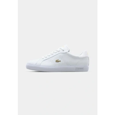 Abbildung von Lacoste Powercourt 2.0 Sneaker low, Damen, Größe: 39.5, White/gold Schuhe