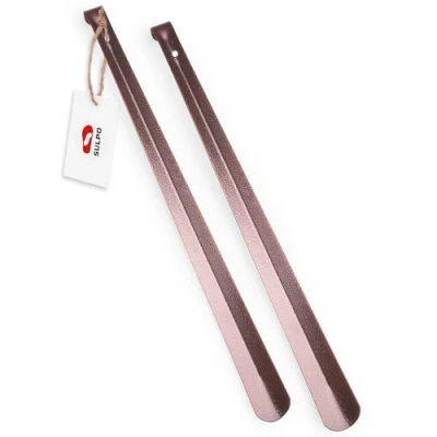 Abbildung von SULPO 2er Pack 66cm Stabil Schuhlöffel aus Edelstahl Lang Metall mit Aufhängeloch Schuhanzieher Shoe Horn