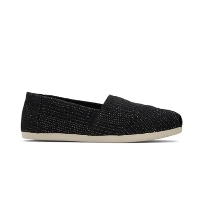 Abbildung von TOMS Damen Alpargata CloudBound Flacher Slipper, Black Metallic Linen Stripe, 42 EU