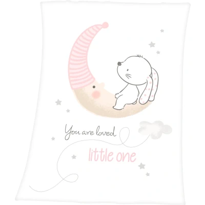 Abbildung von Herding Babydecke, Little Bunny Motiv, 75 x 100 cm, Polyester, Weiß