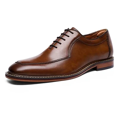Abbildung von DESAI Herren Businessschuhe Hochzeitsschuhe Leder Oxford Anzugschuhe, Braun, 44 EU