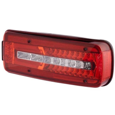 Abbildung von HELLA 2VP 012 381 021 Rückleuchte rechts LED schwarz 24 glasklar, Rot Elektromagnetische Verträglichkeit (EMV), mit Schrauben