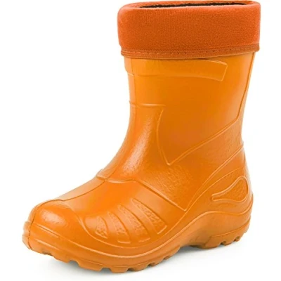 Abbildung von Ladeheid Gummistiefel Kinder federleichte und wasserdichte Eva Thermo Regenstiefel gefüttert KL050 (Orange, 30 EU)