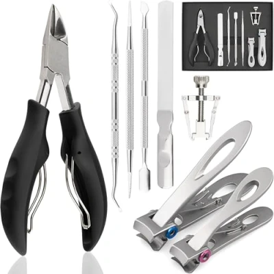 Abbildung von marQus 8 teiliges Fußpflege Set Professionelle Fuß und Handpflege Hochwertige Fußnagelzange Nagelknipser All in One Pediküre für dicke &amp; eingewachsene Nägel