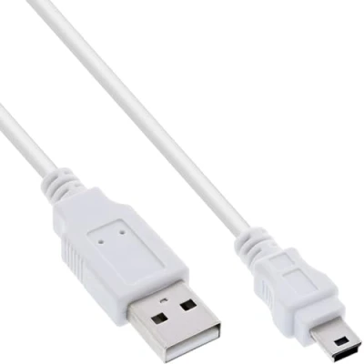 Abbildung von InLine 31805W USB 2.0 Mini Kabel, A Stecker an B (5pol.), weiß, 0,5m
