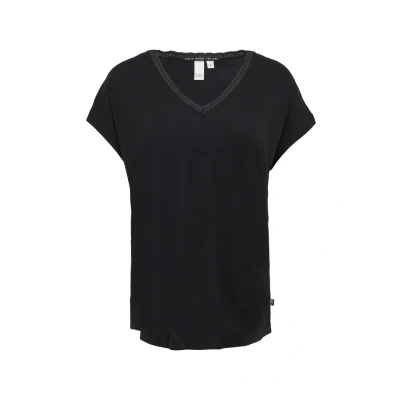 Abbildung von QS T Shirt, mit Spitze am Ausschnitt
