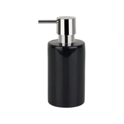 Abbildung von Spirella Seifenspender Tube mit Pumpe Flüssigseifen Spender Porzellan 300ml Langliebig und Robust Schwarz
