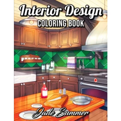 Abbildung von Interior Design Coloring Book: For Adults with Inspirational Home Designs, Fun Room Ideas, and Beautifully Decorated Houses