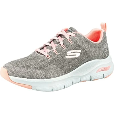 Abbildung von Skechers Damen Arch Fit Comfy Wave Sneaker, Gray Knit Pink Trim, 39.5 EU