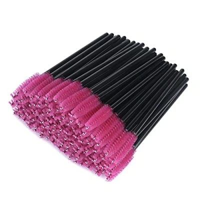 Abbildung von G2PLUS 100 Stk Wimpernbürste, Mascara Zauberstäbe, Bürsten für Wimpernverlängerung (Schwarz und Rose)