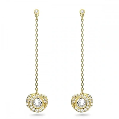 Abbildung von Swarovski Generation Drop Ohrhänger, Vergoldete Ohrringe mit Strahlenden Kristallen