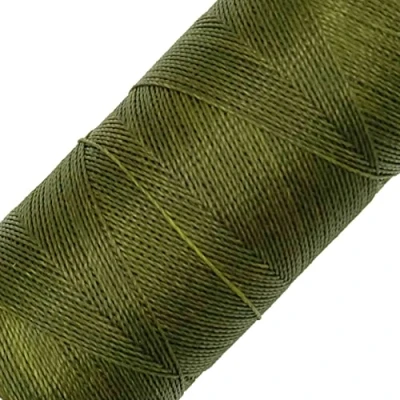 Abbildung von LINHASITA Garnspule, gewachst, 100 g / 360 Meter, Dicke: 0,5 mm, Polyester, Makramee Garn, 30 Farben, Militärgrün