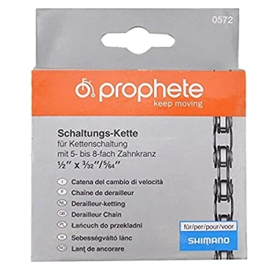 Abbildung von Prophete Fahrradkette, Schaltungskette 1/2 x 3/32 Zoll 5/64, 116 Glieder