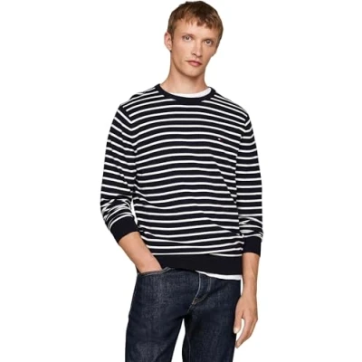 Abbildung von Tommy Hilfiger Essential CREW NECK Strickpullover, Herren, Größe: Small, Desert sky/ivory