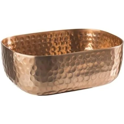 Abbildung von APS Schale aus Aluminium mit gehämmerter, kupferner Oberfläche für u.a. kalte und warme Speisen, 15,5 x 12,0 cm, 0,7 ltr.