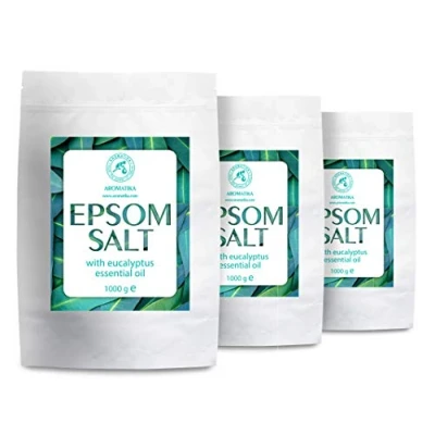 Abbildung von Badesalz Epsom &amp; Eukalyptus 3kg Bittersalz mit Ätherischen Öl Magnesiumsulfat Mineralsalz Badezusatz für Körperpflege Aromatherapie Entspannung Fußbad